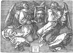 Grabado: El velo de Verónica (1513), de Alberto Durero.