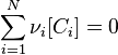 sum_{i=1}^{N}{nu_i[C_i]}=0