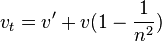 v_t = v' + v (1 - frac{1}{n^2})